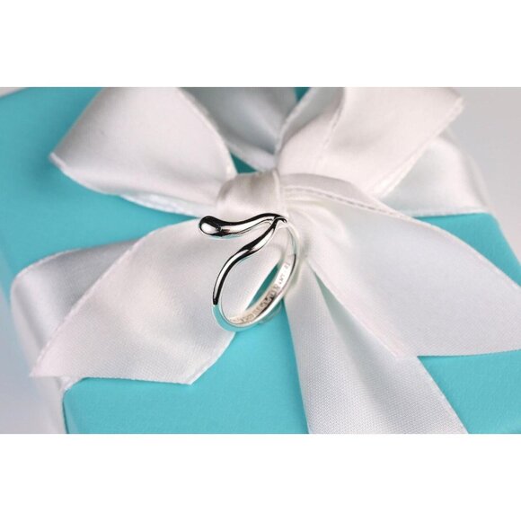 Tiffany & Co. Elsa Peretti Open Teardrop Snake Ring in Sterling Silver Size 6 - Picture 5 of 11